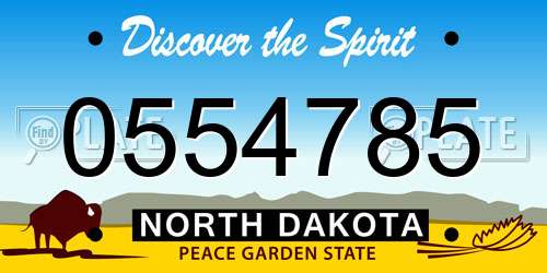 0554785 North Dakota License Plate