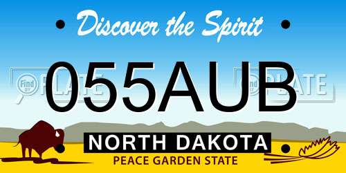 055AUB North Dakota License Plate