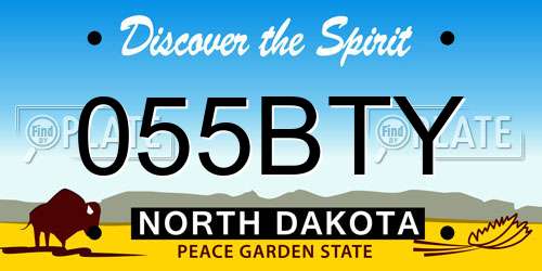 055BTY North Dakota License Plate