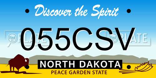055CSV North Dakota License Plate
