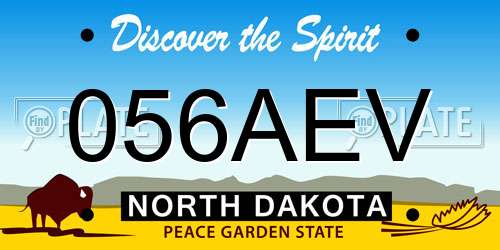 056AEV North Dakota License Plate