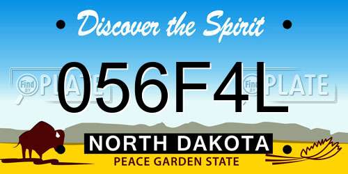 056F4L North Dakota License Plate
