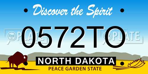 0572TO North Dakota License Plate