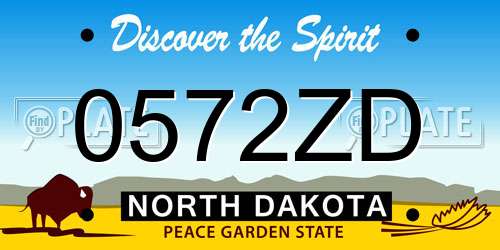 0572ZD North Dakota License Plate