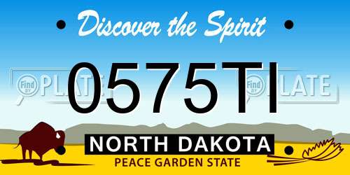 0575TI North Dakota License Plate