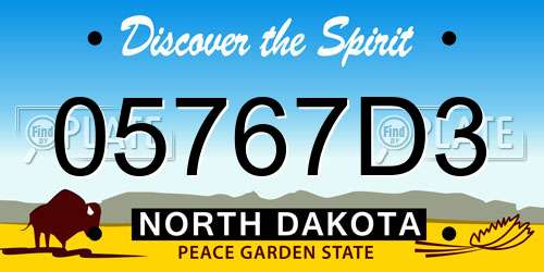 05767D3 North Dakota License Plate