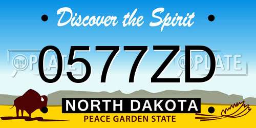 0577ZD North Dakota License Plate