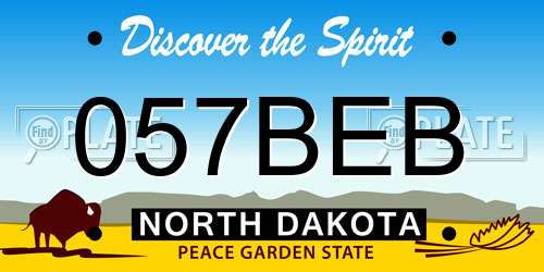 057BEB North Dakota License Plate