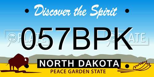 057BPK North Dakota License Plate