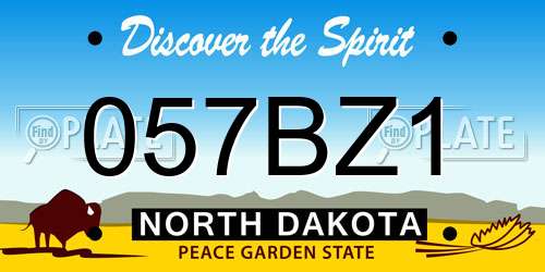 057BZ1 North Dakota License Plate