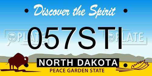 057STI North Dakota License Plate