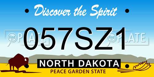 057SZ1 North Dakota License Plate