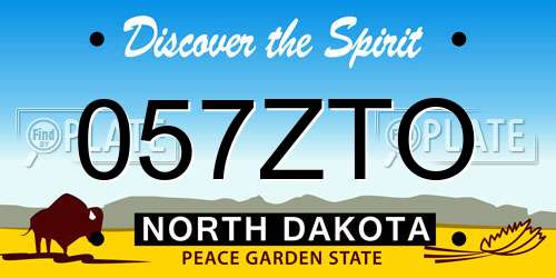 057ZTO North Dakota License Plate