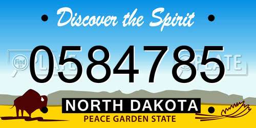 0584785 North Dakota License Plate
