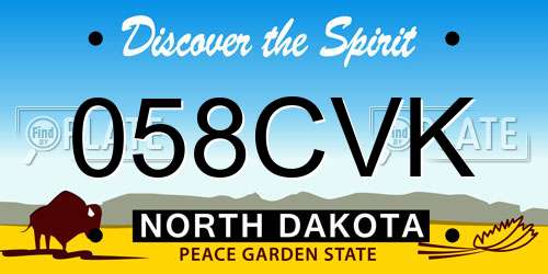 058CVK North Dakota License Plate