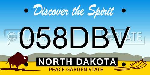 058DBV North Dakota License Plate