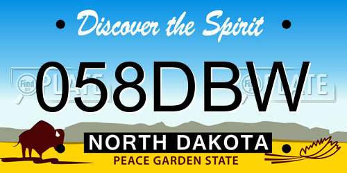 058DBW North Dakota License Plate