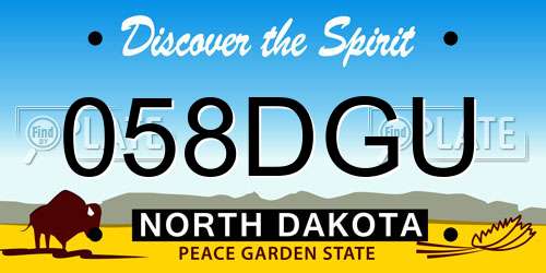 058DGU North Dakota License Plate