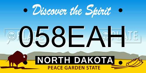 058EAH North Dakota License Plate