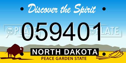 059401 North Dakota License Plate