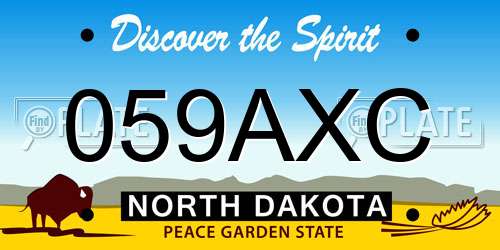 059AXC North Dakota License Plate