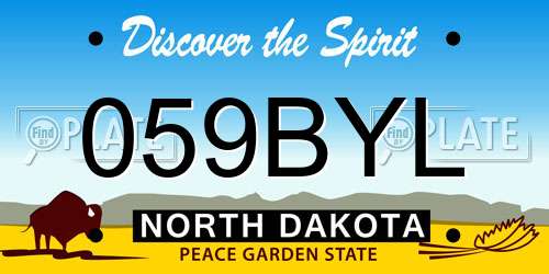 059BYL North Dakota License Plate