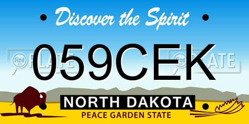 059CEK North Dakota License Plate