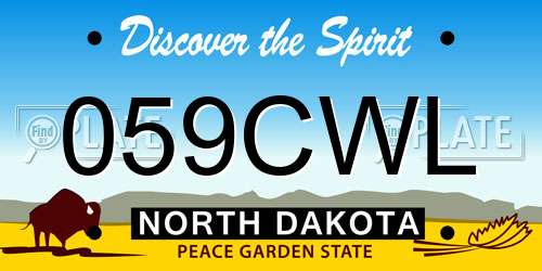 059CWL North Dakota License Plate