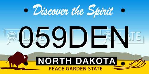 059DEN North Dakota License Plate
