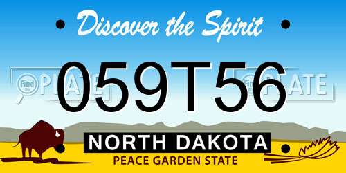 059T56 North Dakota License Plate