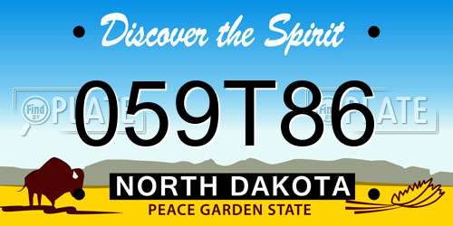 059T86 North Dakota License Plate