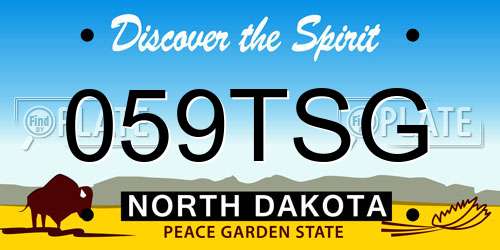 059TSG North Dakota License Plate
