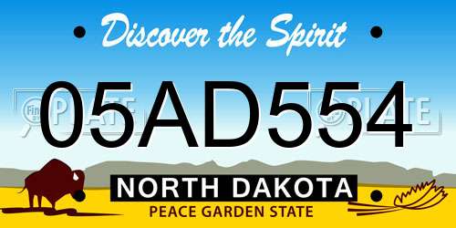 05AD554 North Dakota License Plate