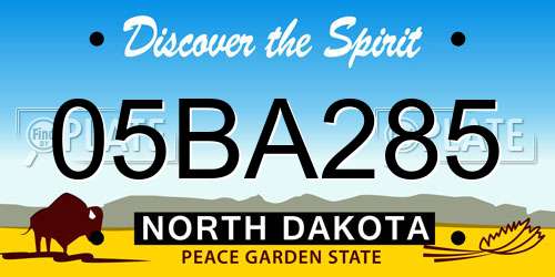 05BA285 North Dakota License Plate
