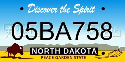 05BA758 North Dakota License Plate
