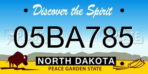 05BA785 North Dakota License Plate
