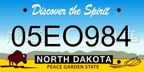 05EO984 North Dakota License Plate