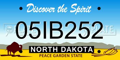 05IB252 North Dakota License Plate