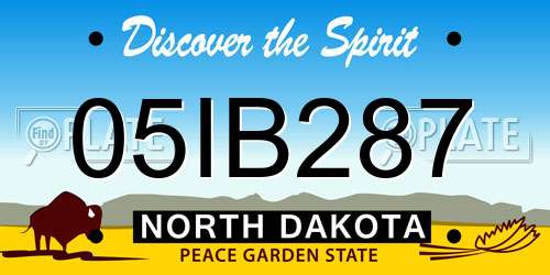 05IB287 North Dakota License Plate