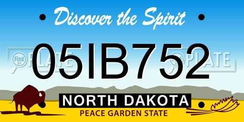 05IB752 North Dakota License Plate