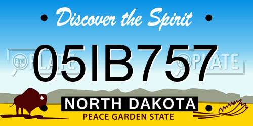 05IB757 North Dakota License Plate