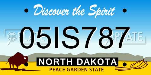 05IS787 North Dakota License Plate