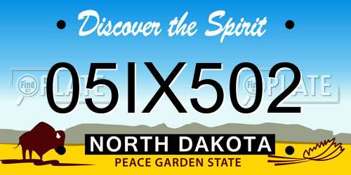 05IX502 North Dakota License Plate