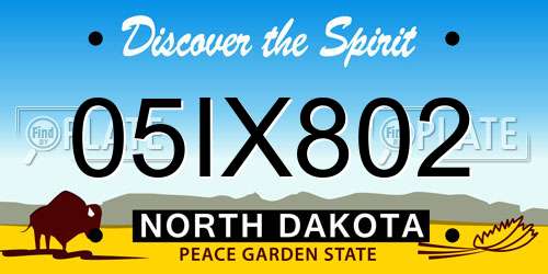 05IX802 North Dakota License Plate