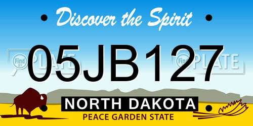 05JB127 North Dakota License Plate