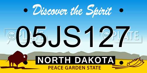 05JS127 North Dakota License Plate