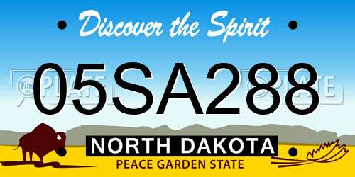 05SA288 North Dakota License Plate