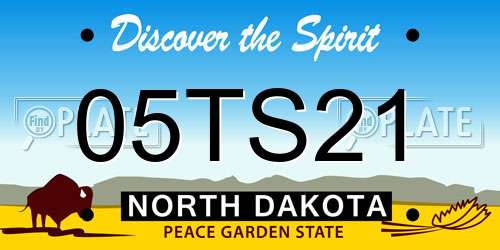05TS21 North Dakota License Plate