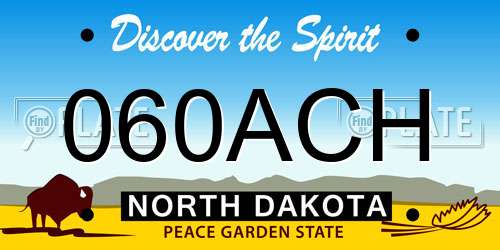 060ACH North Dakota License Plate