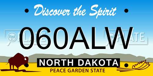 060ALW North Dakota License Plate